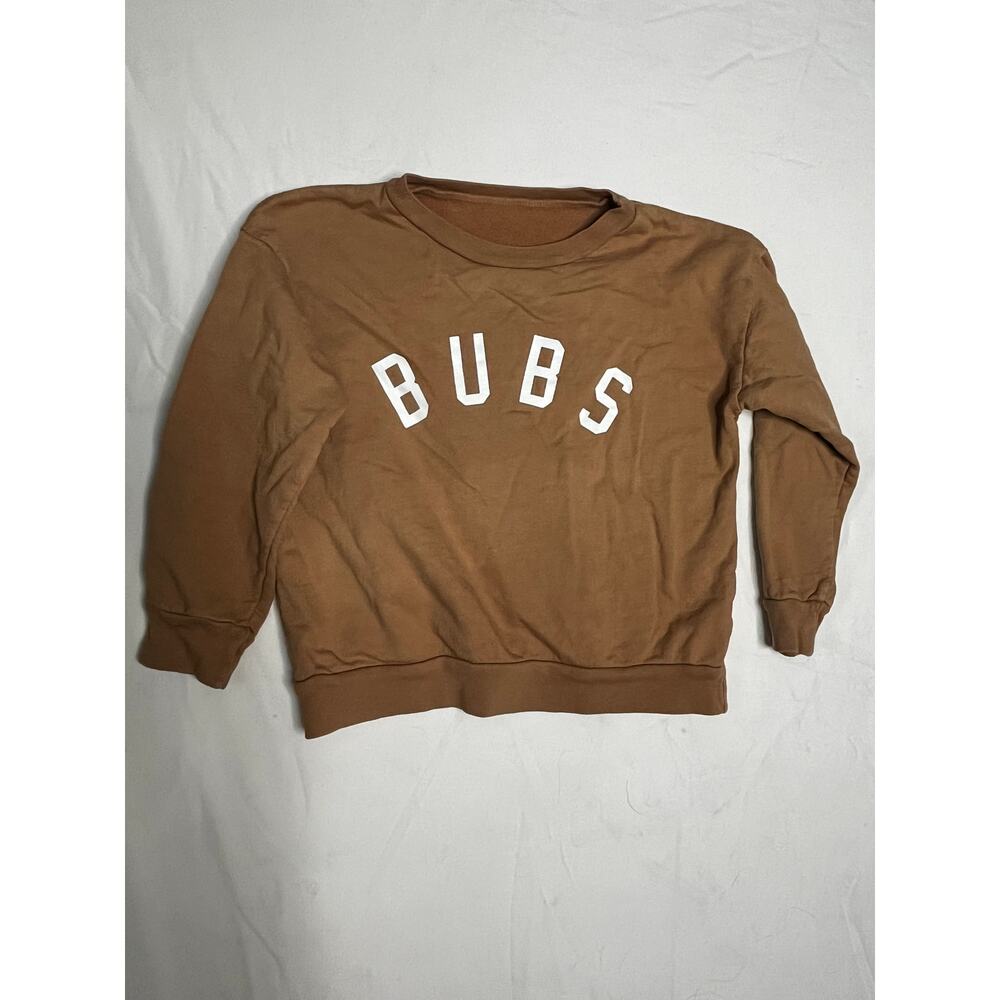 BUBS Brown Terry Cloth Graphic Sweatshirt 100% Cotton Kids Size 6Y - Picture 2 of 4